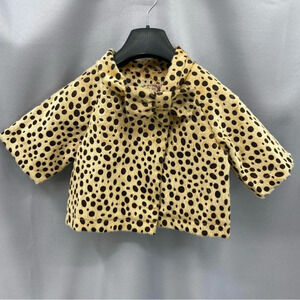 Joyfolie Mia Joy Cheetah Animal Print Faux Fur Jimmie Swing Coat Size 4 NWT